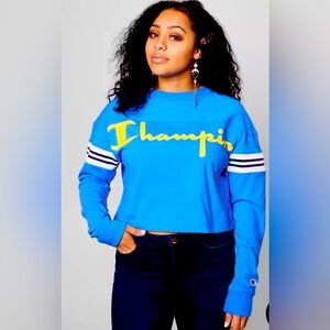 Woman’s Champion Heavyweight Exaggerated Jersey Cropped Top Tee Shirt XS NWT